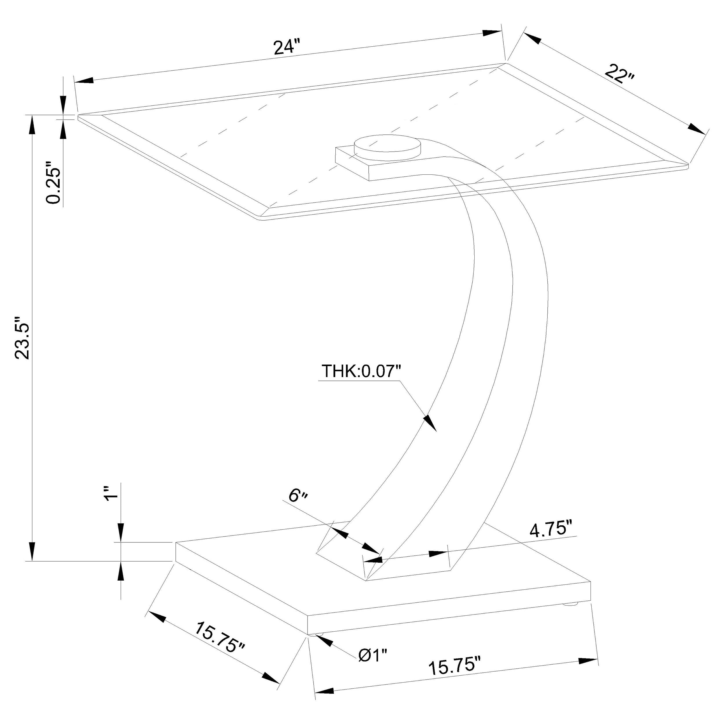 Pruitt Glass Top End Table Clear and Satin
