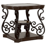 Laney 1-shelf Glass Top Rectangular End Table Deep Merlot