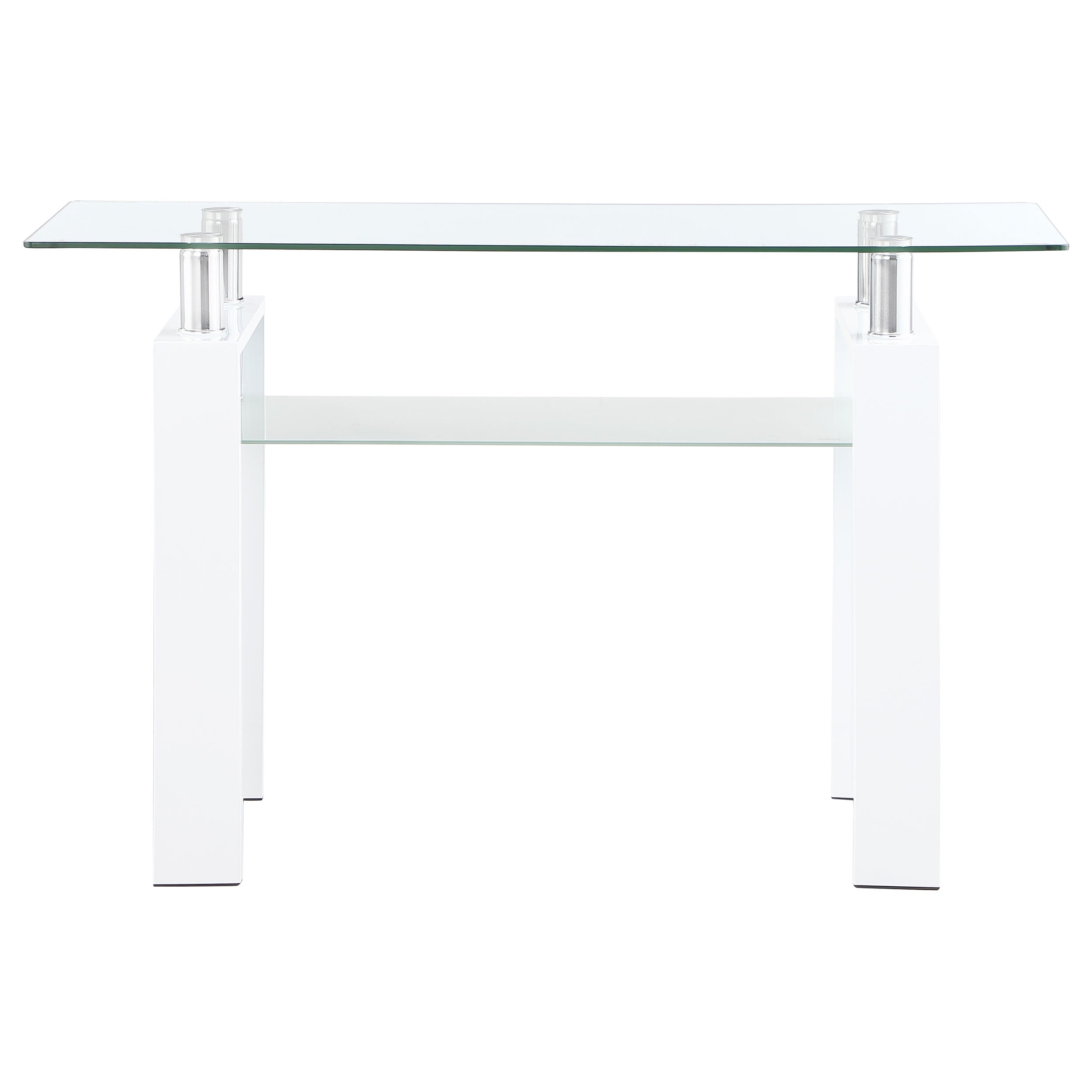 Dyer Rectangular Glass Top Entryway Sofa Console Table Black