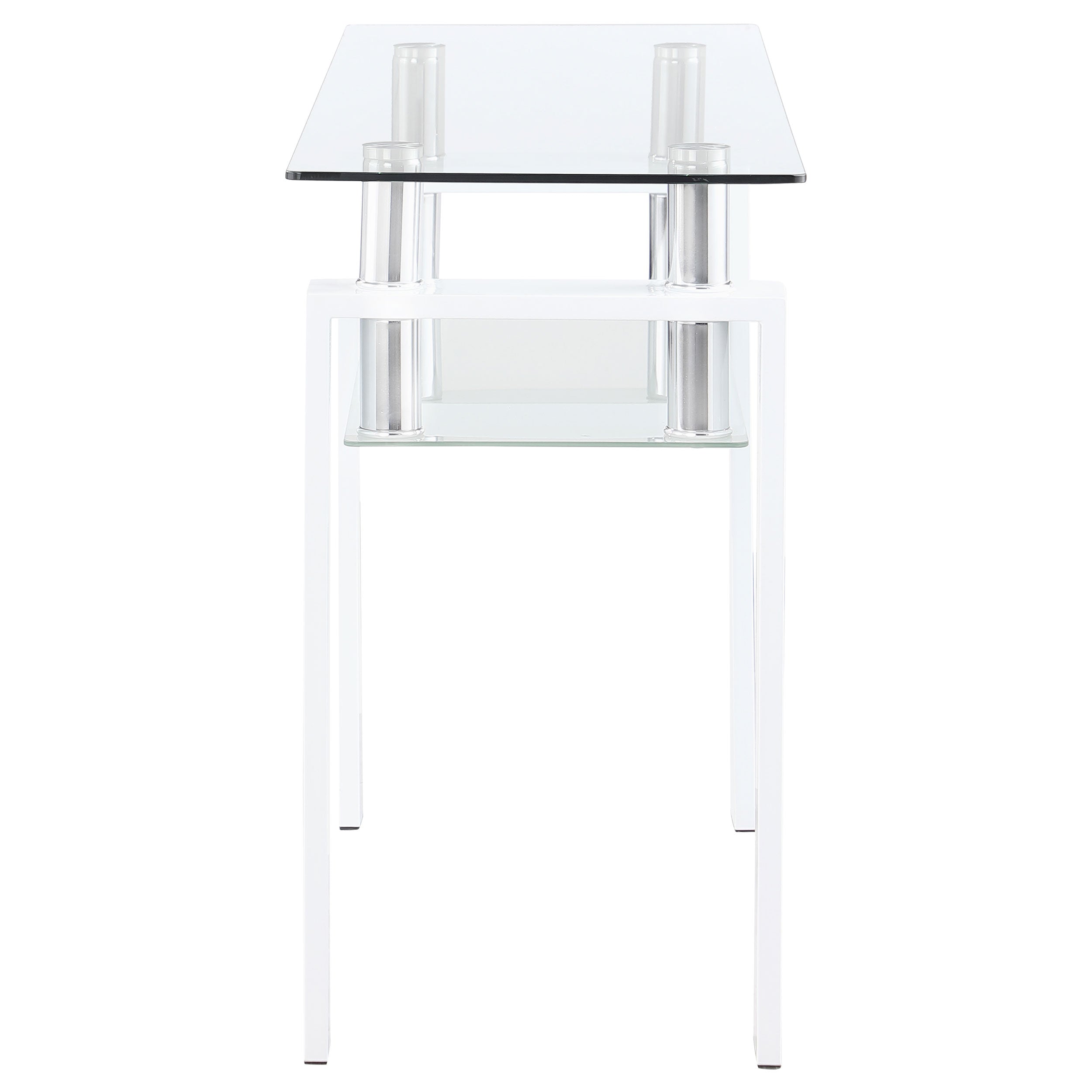 Dyer Rectangular Glass Top Entryway Sofa Console Table Black