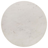 Aldis Round Marble Top End Table White and Natural