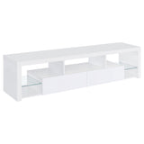 Jude 2-drawer 71" TV Stand With Shelving White High Gloss