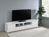Jude 2-door Engineered Wood 79-inch TV Stand High Gloss White