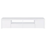 Jude 2-door 79" TV Stand With Drawers White High Gloss