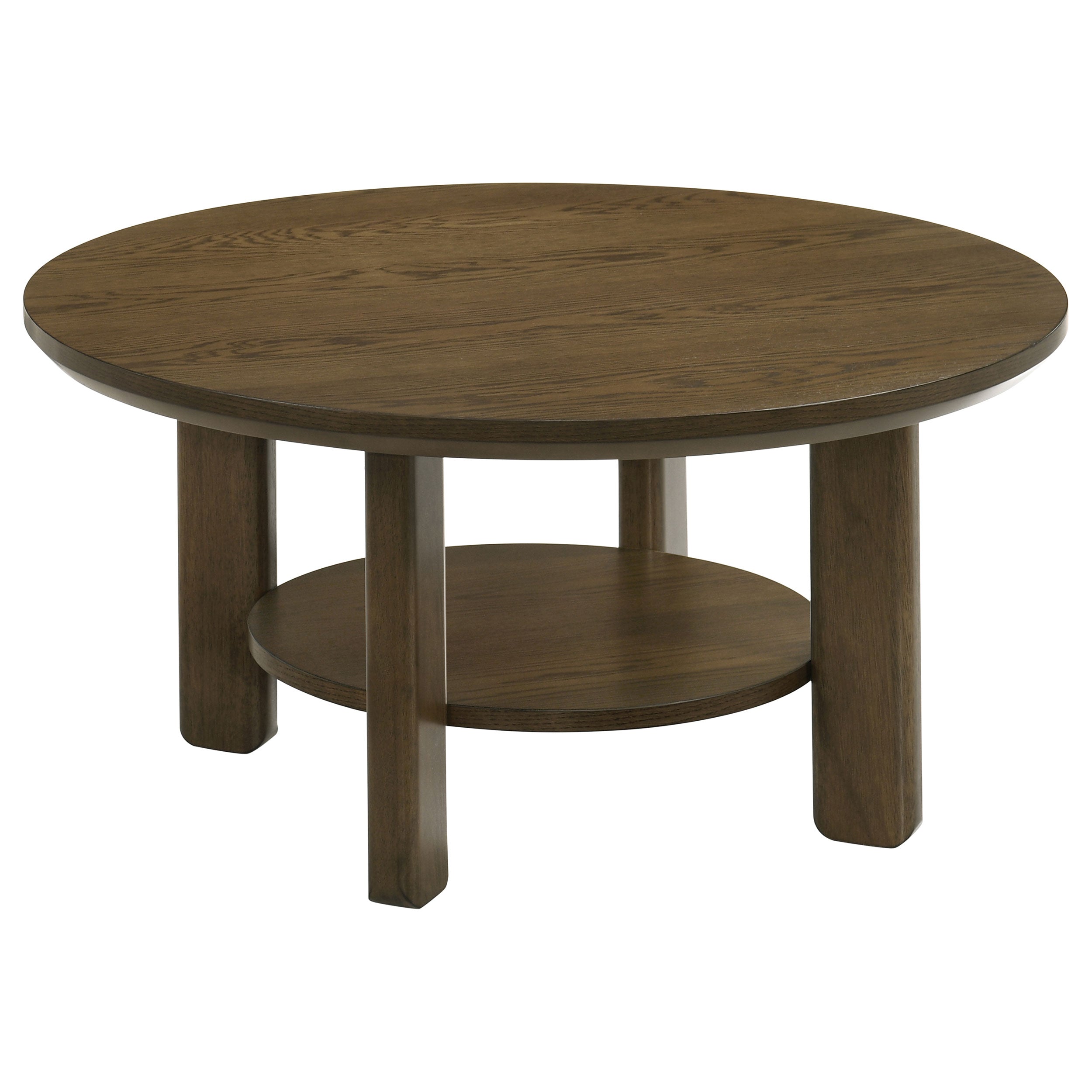 Ottowa  Round Wood Coffee Table Set Brown