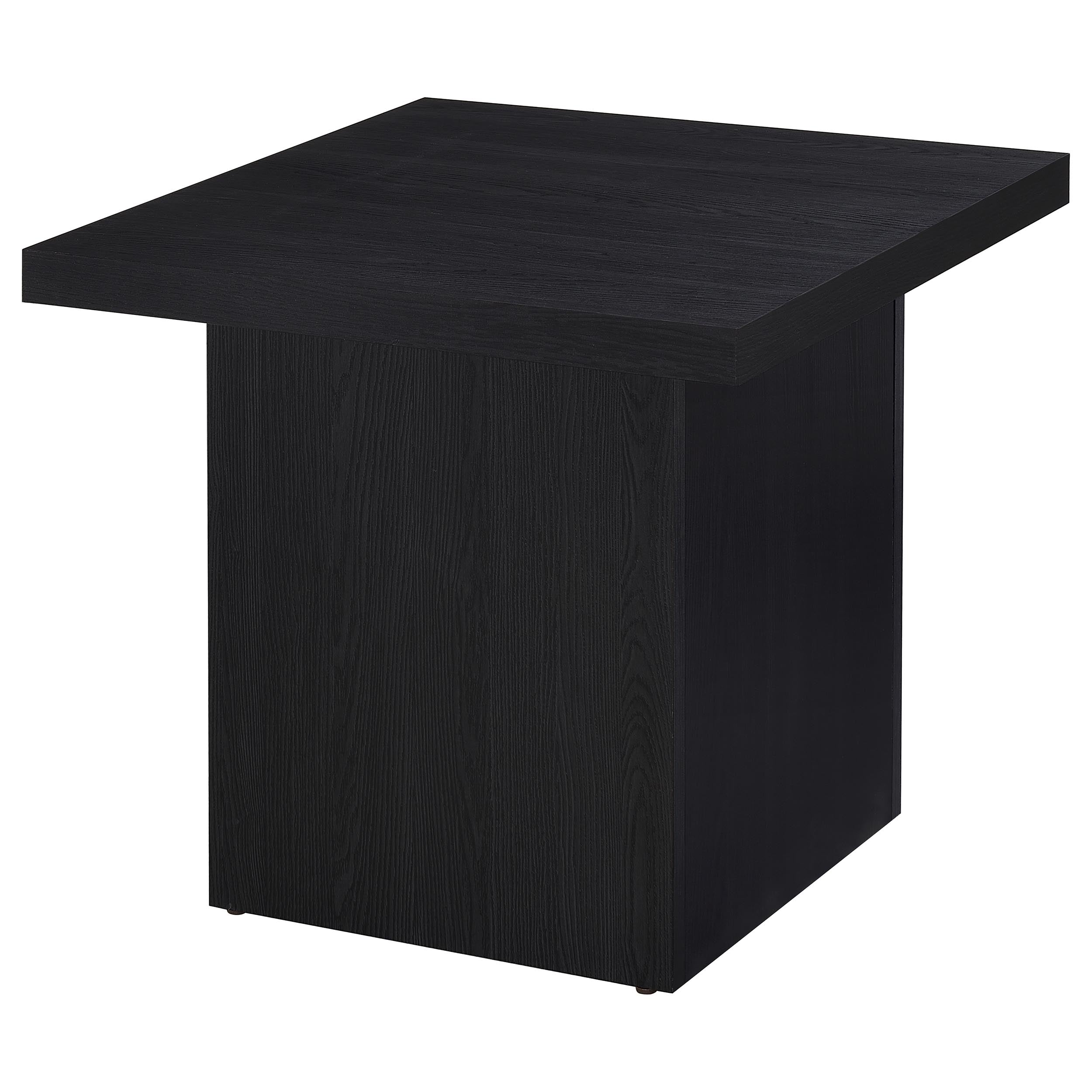 Devar Square Cocktail Coffee End Table Set Black
