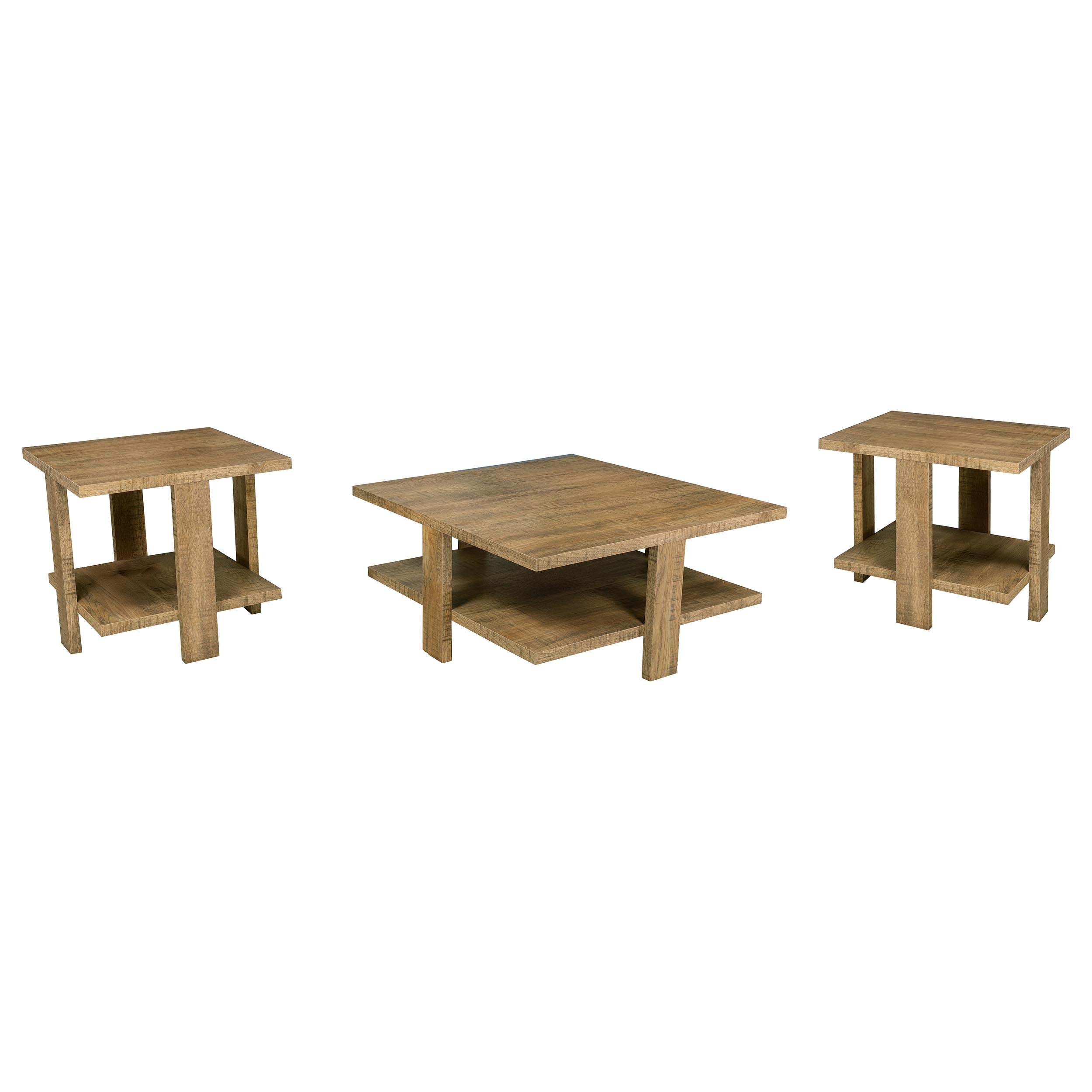 Dawn  Round Coffee and End Table Set Mango Brown