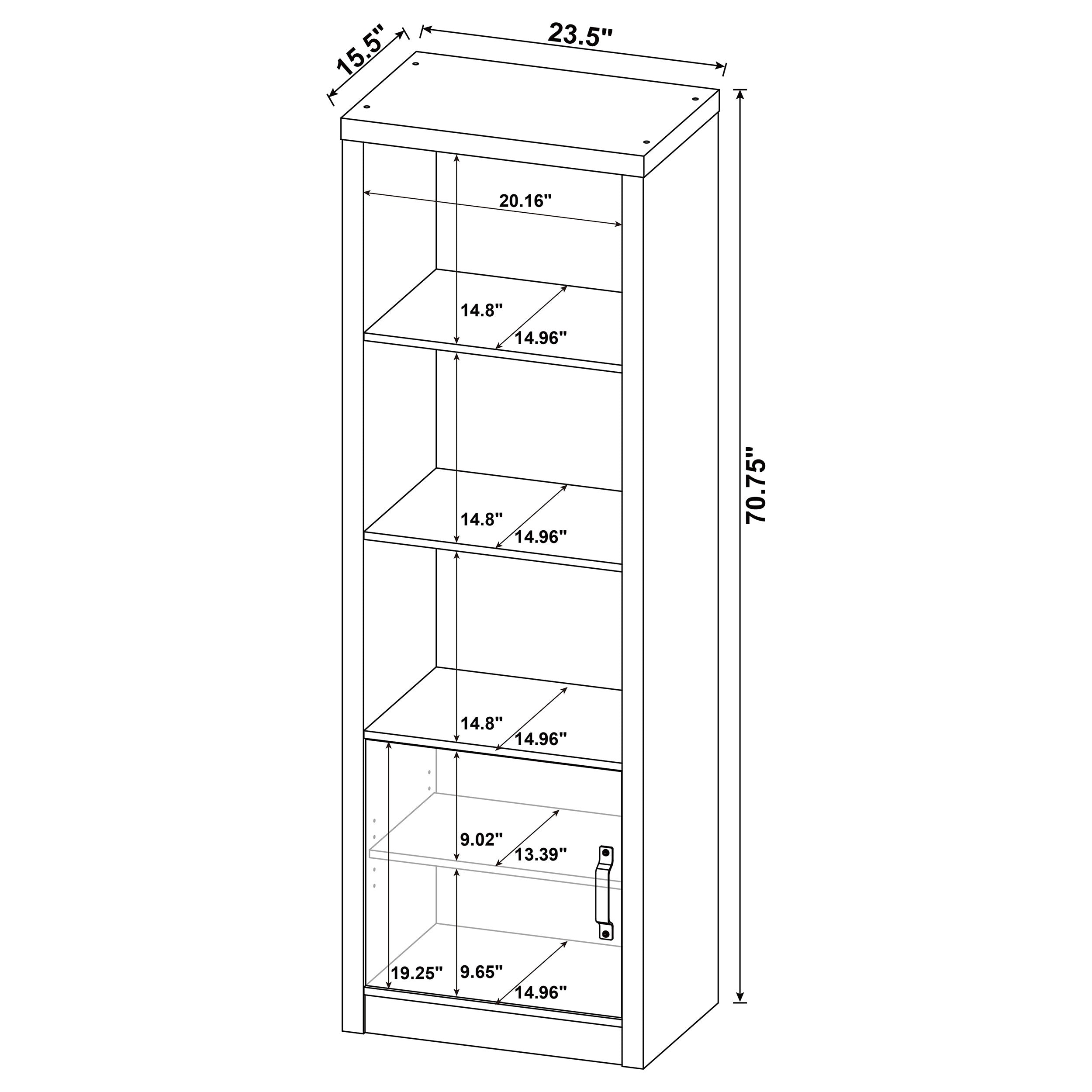 Burke 3-shelf Media Tower With Storage Cabinet Grey Driftwood