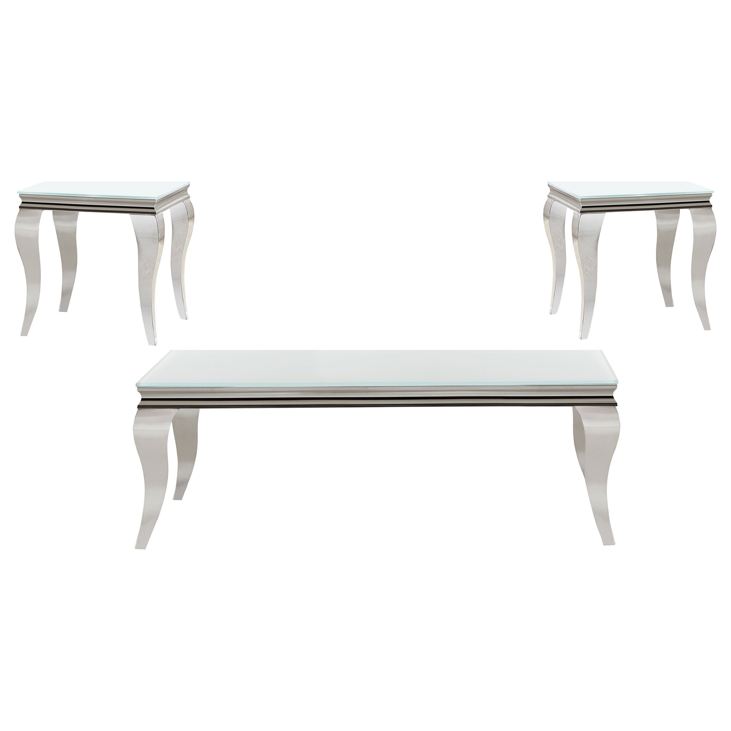 Carone Glass Top Coffee and End Table Set