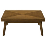 Westerly Square Wood Coffee Table with Diamond Parquet Walnut