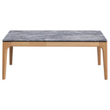 Polaris Rectangular Coffee Table with Marble-like Top Teramo and Light Oak