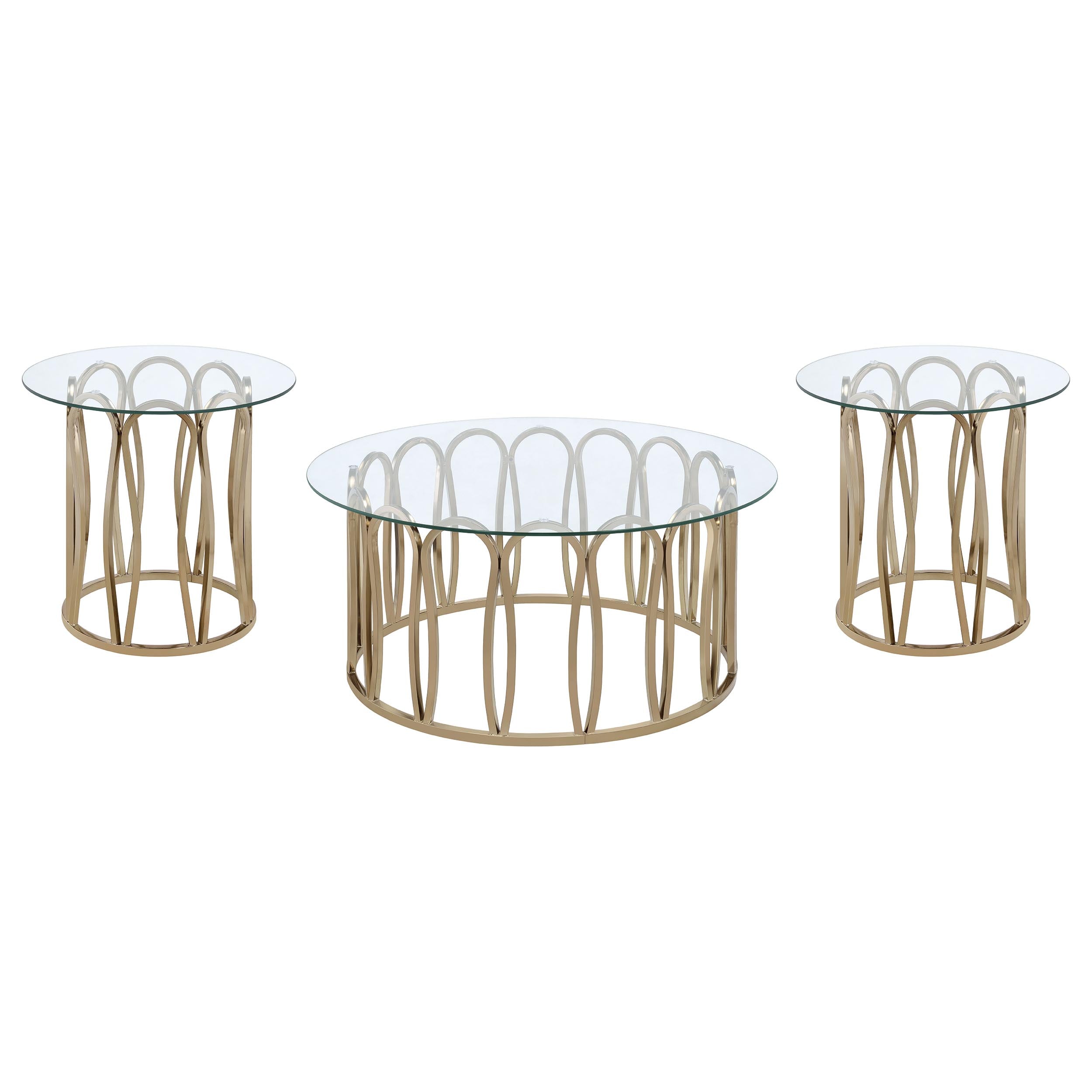 Merced 2-piece Rectangular Coffee and End Table Set Nickel
