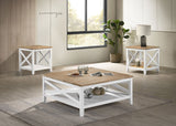 Hollis  Square Coffee and End Table Set White