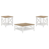 Hollis  Square Coffee and End Table Set White