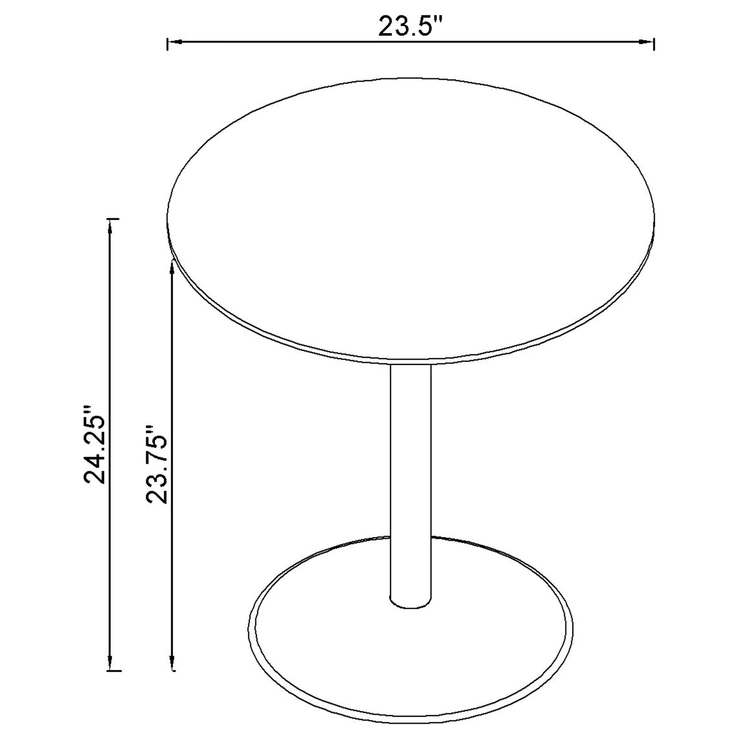 Ganso Round Glass Top Coffee and End Table Set Black