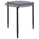 Rosalie Round Smoked Glass Top End Table Sandy Black