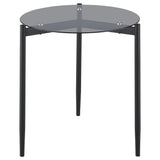 Rosalie Round Smoked Glass Top End Table Sandy Black