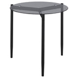 Rosalie Round Smoked Glass Top End Table Sandy Black