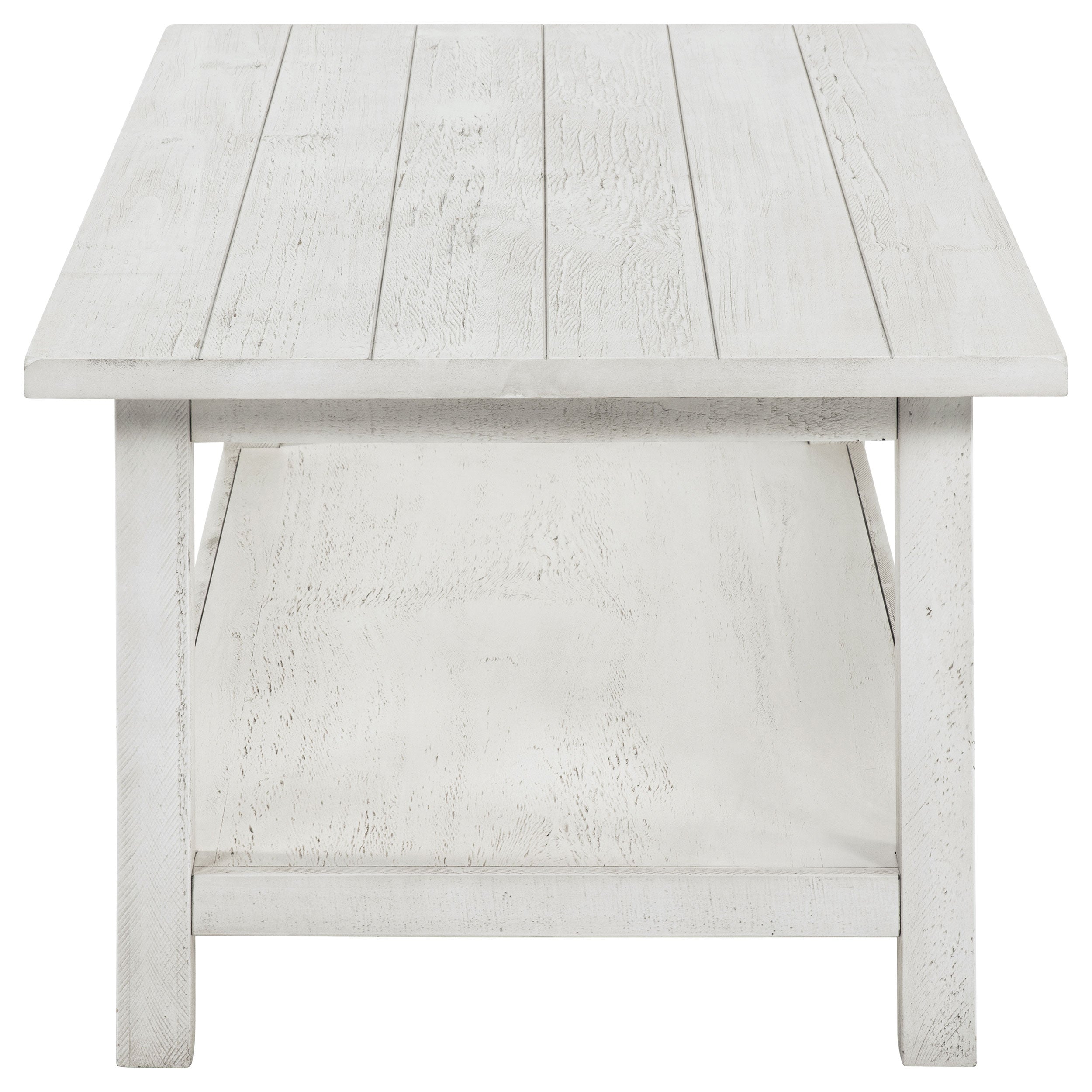 Payne Wood Coffee Table with Shelf Distressed Brown