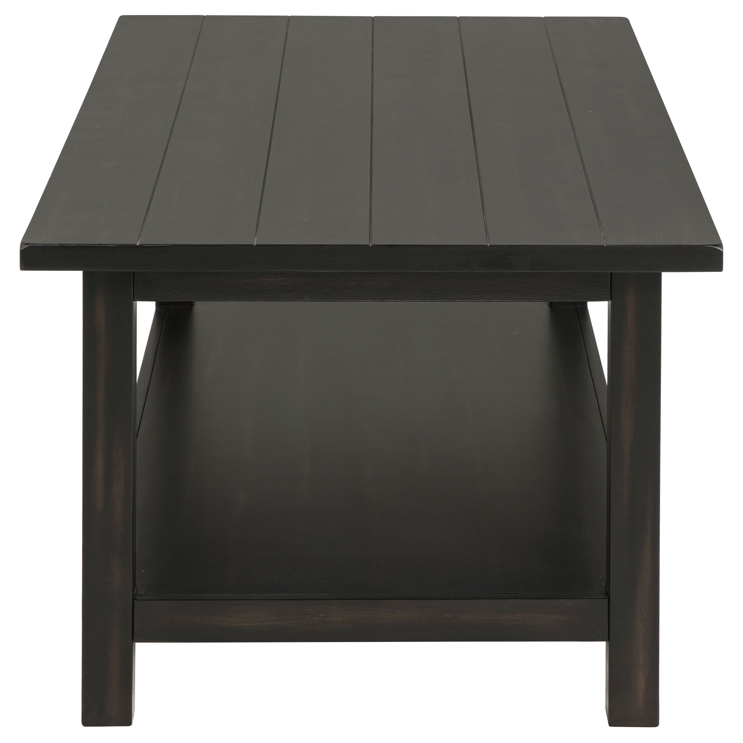 Payne Wood Coffee Table with Shelf Distressed Brown