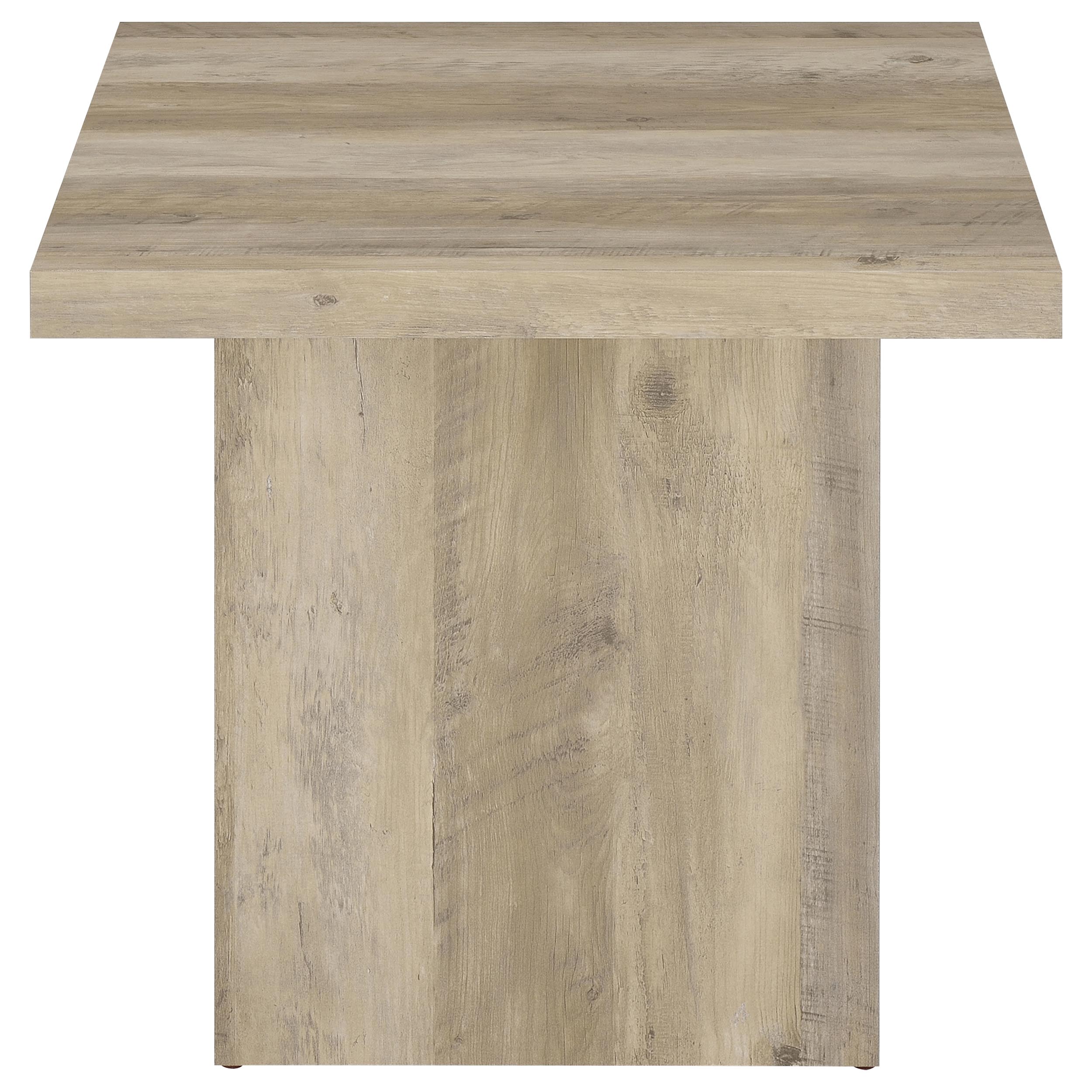 Devar Square Coffee End Table Set Distressed Pine