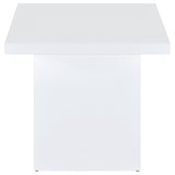 Devar Square Coffee End Table Set White High Gloss