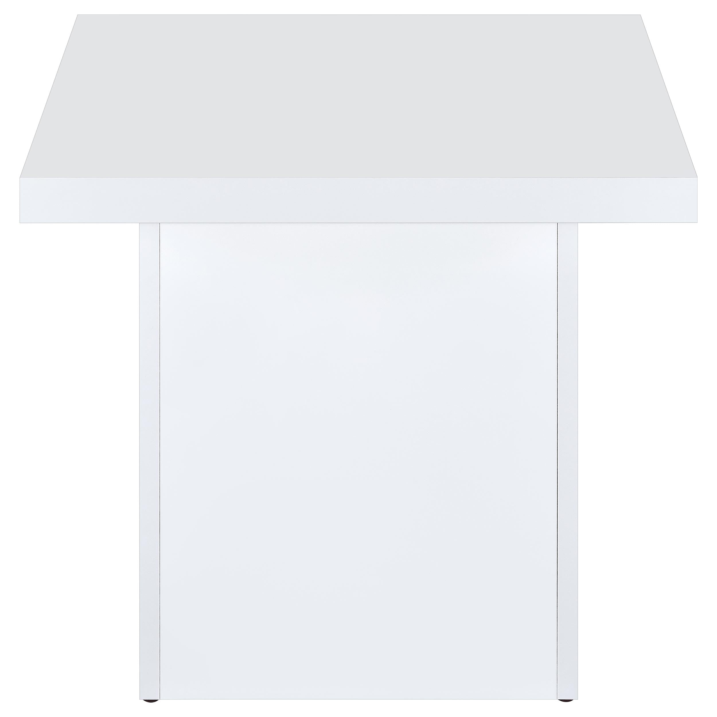 Devar Square Coffee End Table Set White High Gloss