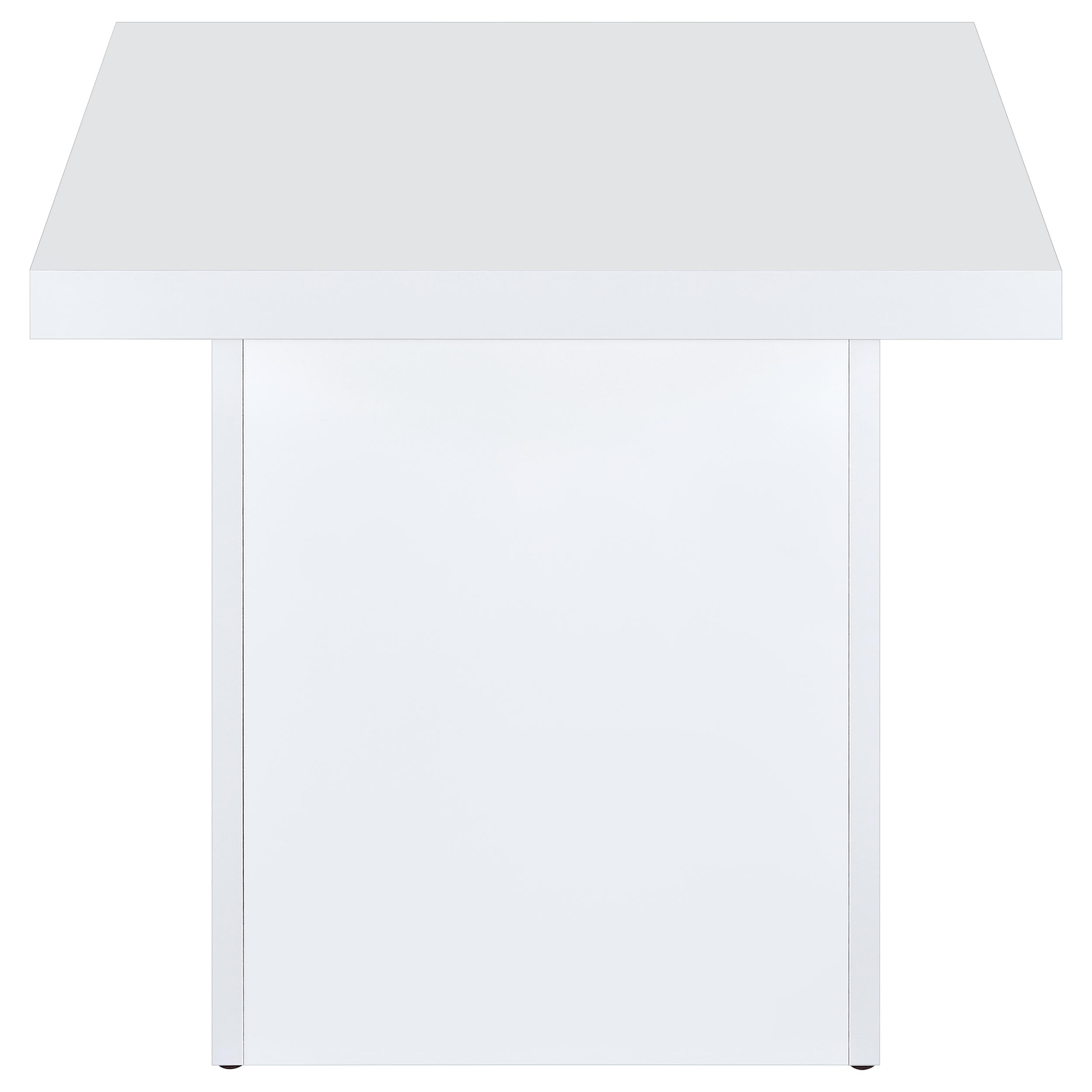 Devar Square Coffee End Table Set White High Gloss