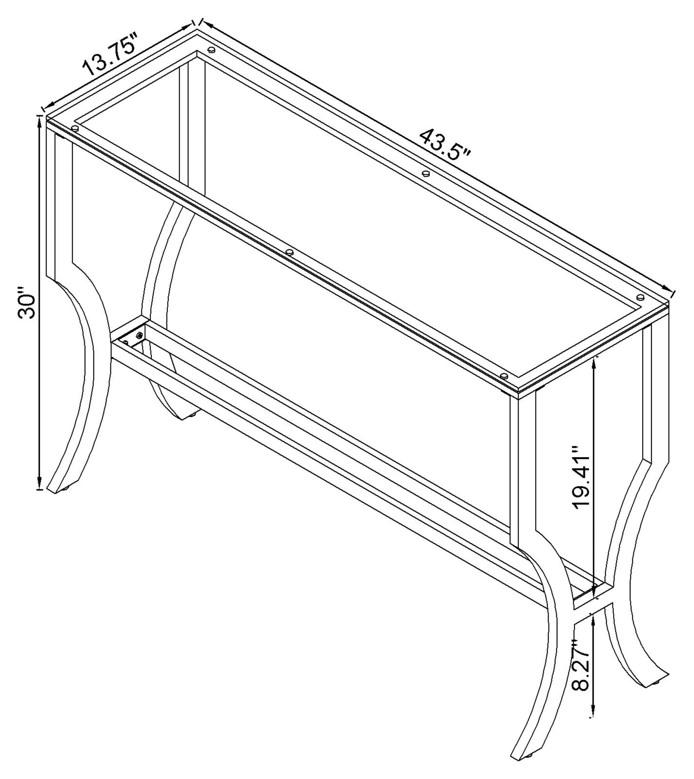 Saide Rectangular Glass Top Entryway Console Table Chrome