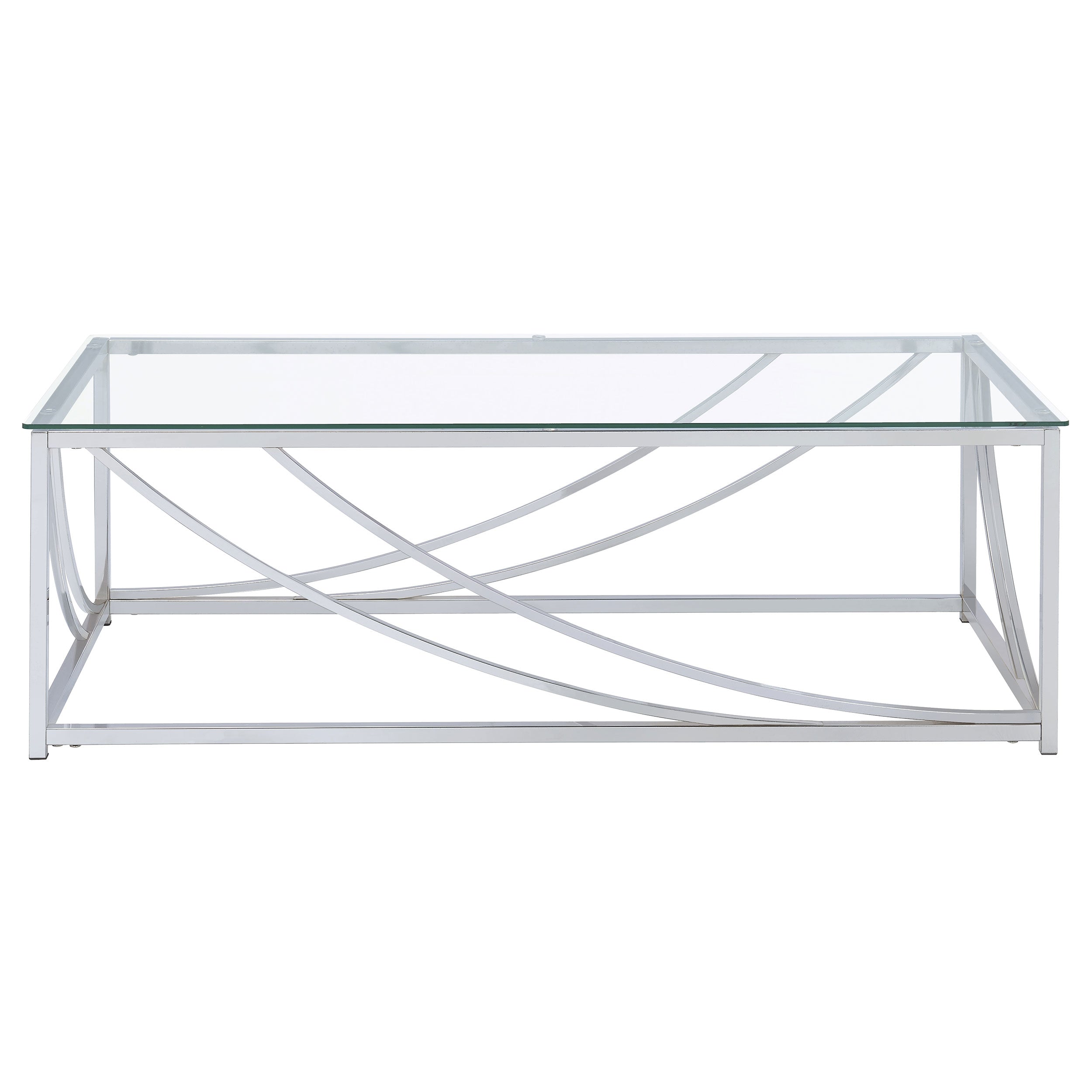 Lille Glass Top Rectangular Coffee Table Accents Chrome