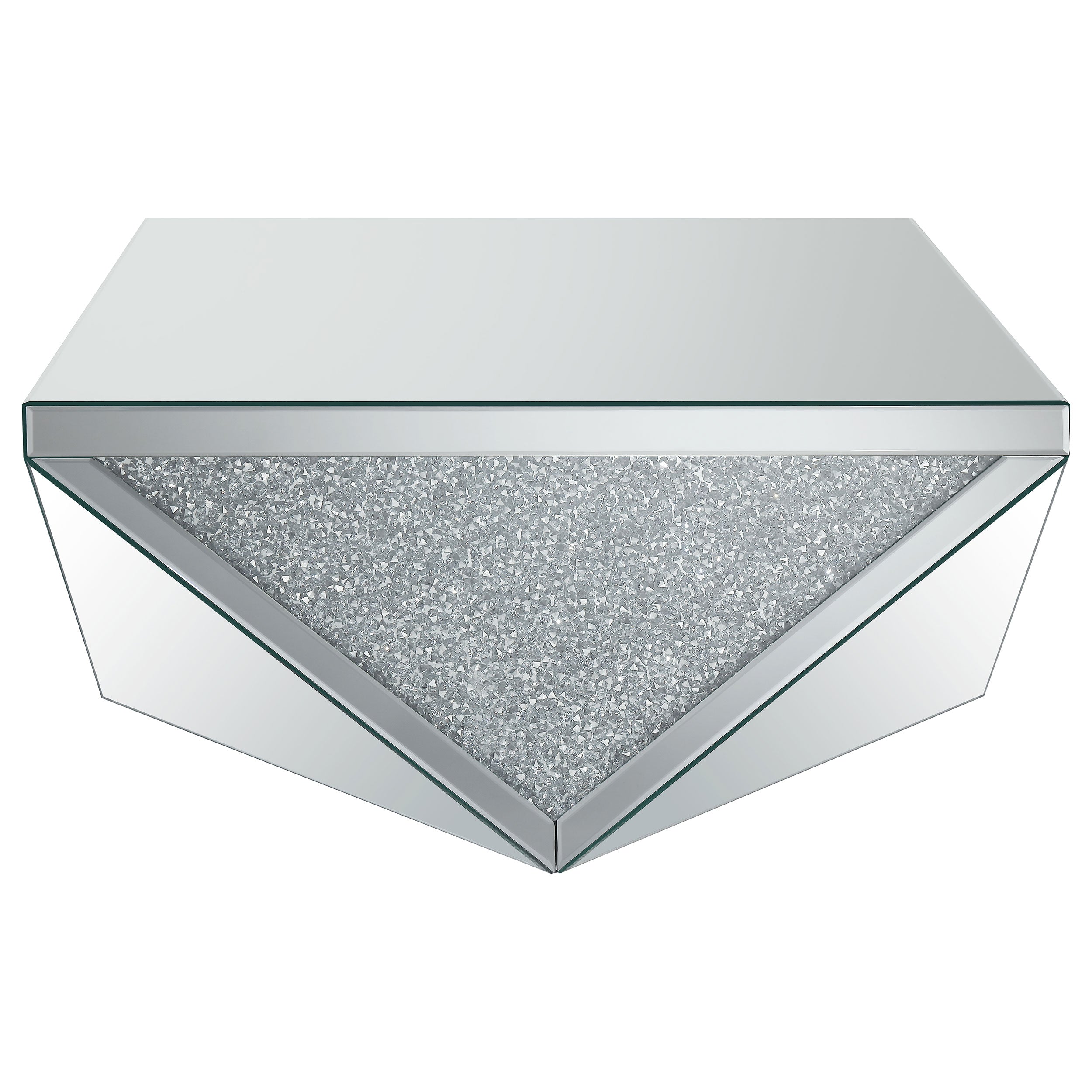 Amore Mirrored Coffee and End Table Set Silver