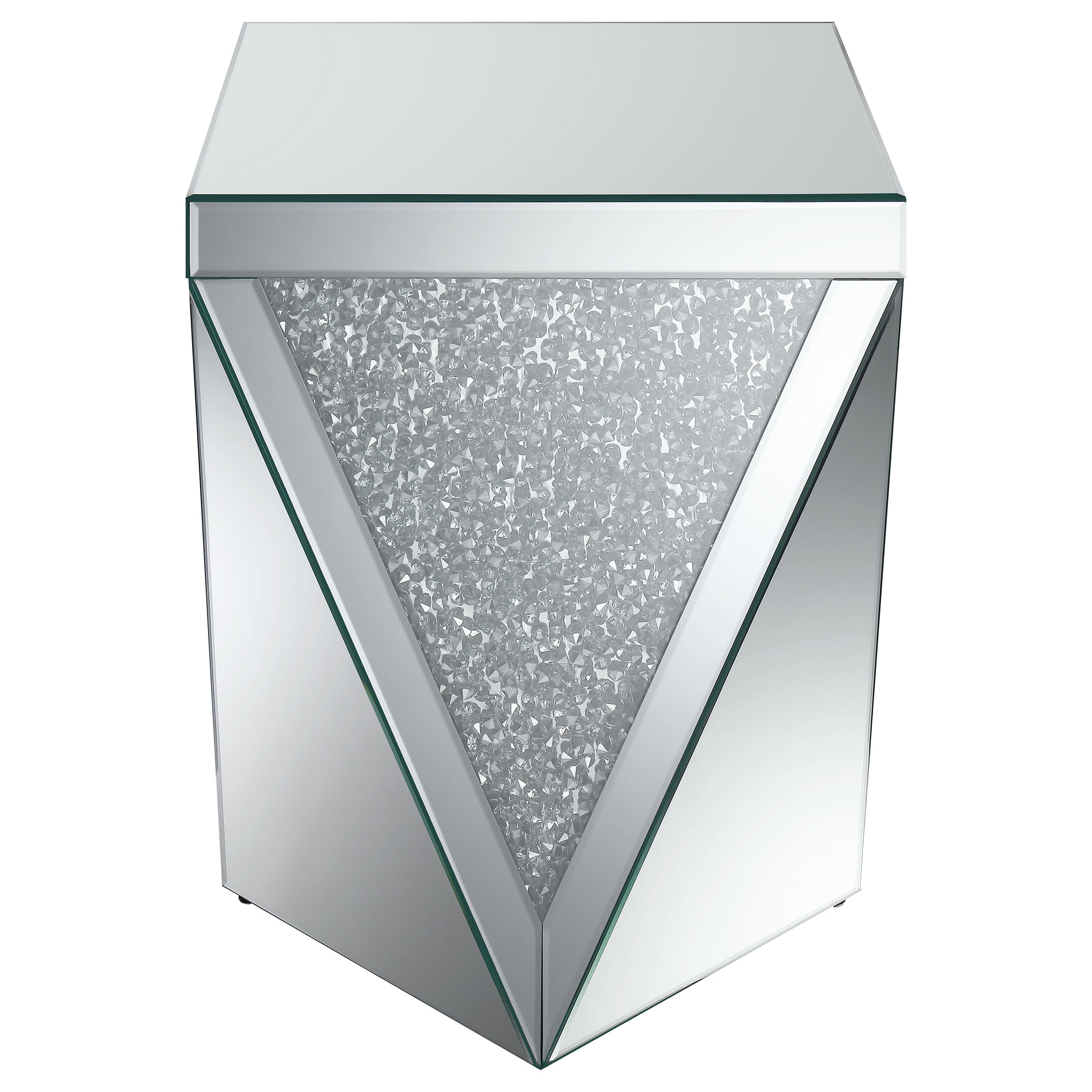 Amore Mirrored Coffee and End Table Set Silver