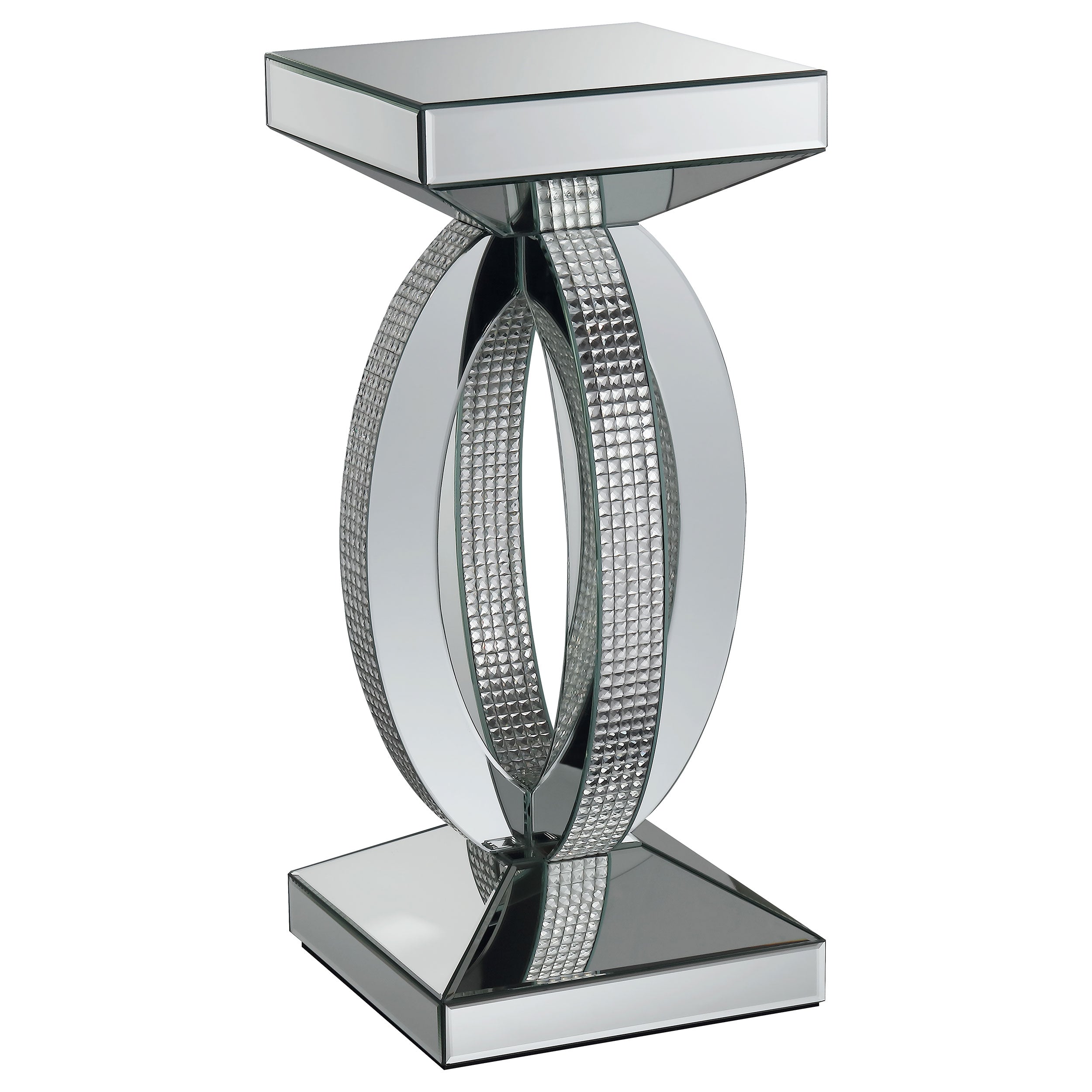 Amalia  Mirrored Coffee and End Table Set Silver