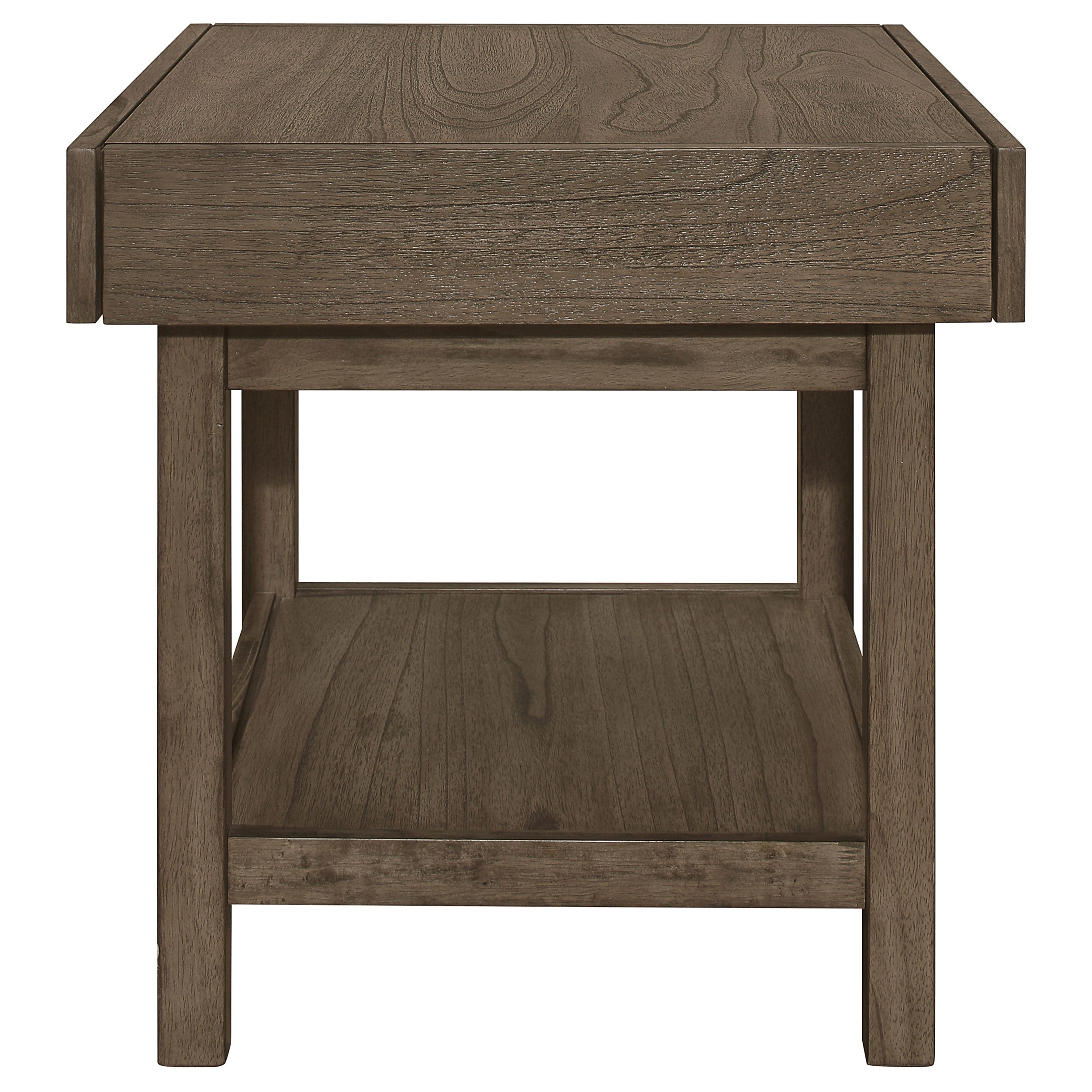 Owen Rectangle End Table with Shelf Wheat Brown