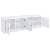 Laughlin 4-door Engineered Wood 78-inch TV Stand White