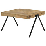 Avery Rectangular Coffee Table with Metal Legs Natural and Black