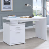 Irving 2-drawer Office Desk with Cabinet White