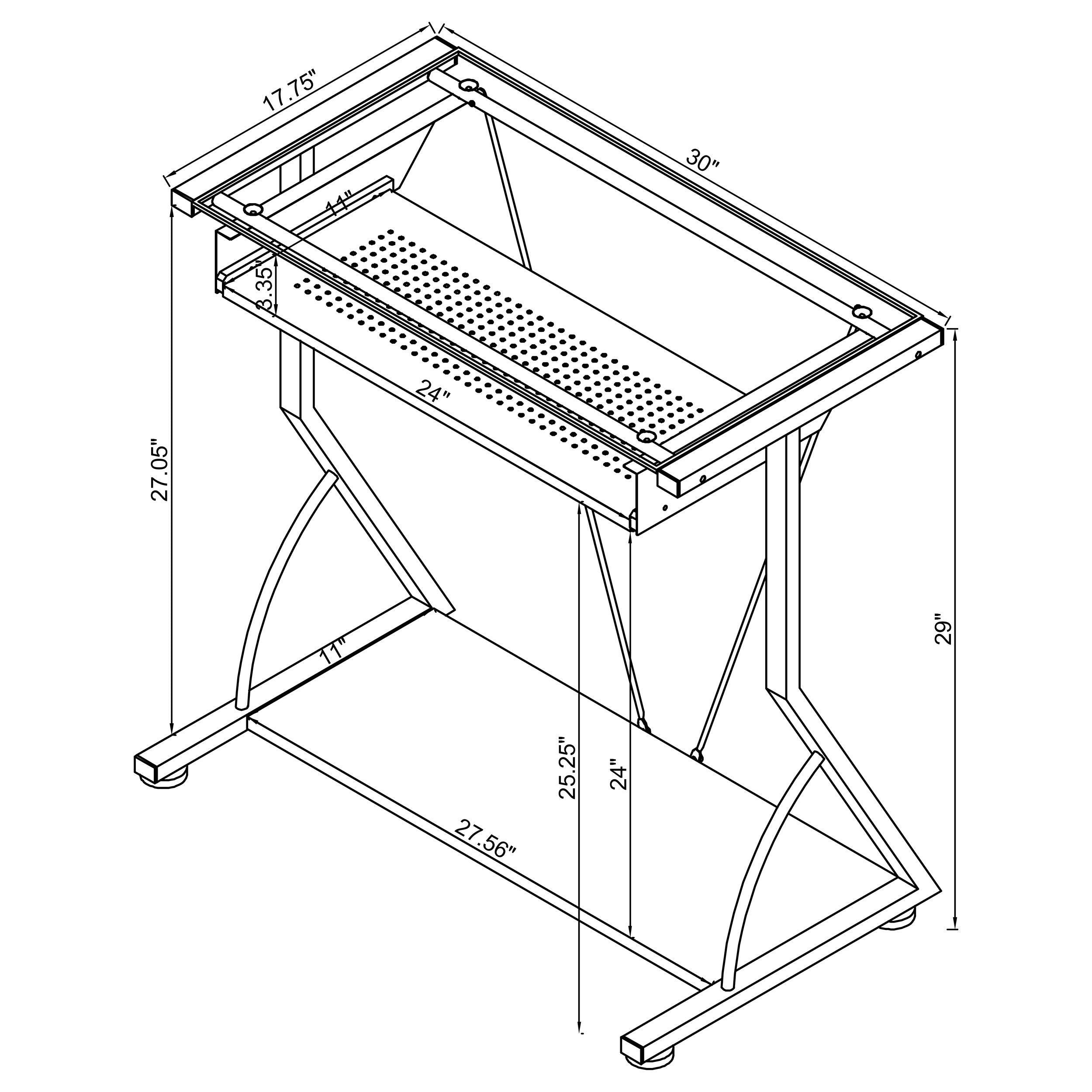 Alastair Computer Desk with Keyboard Tray Black