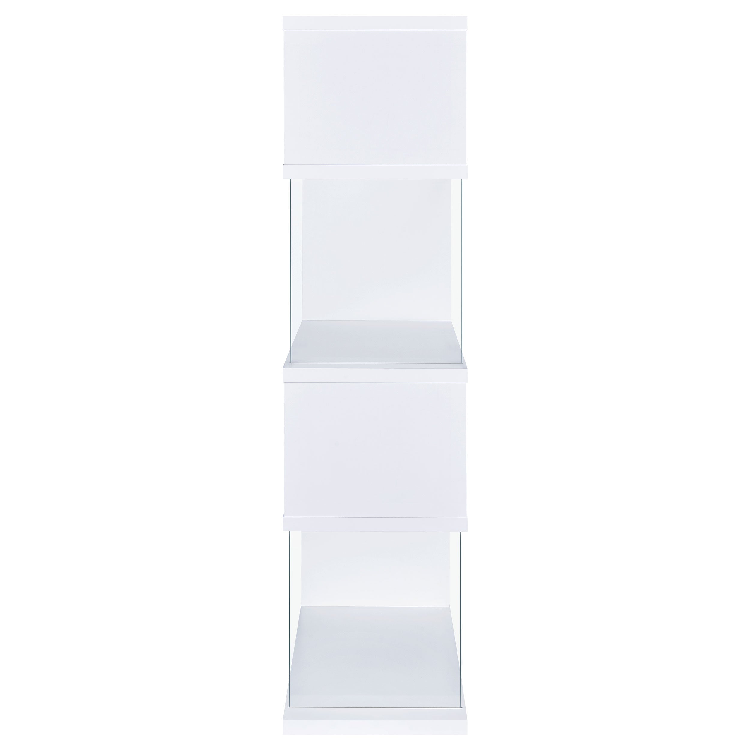 Emelle 4-tier Bookcase White and Clear