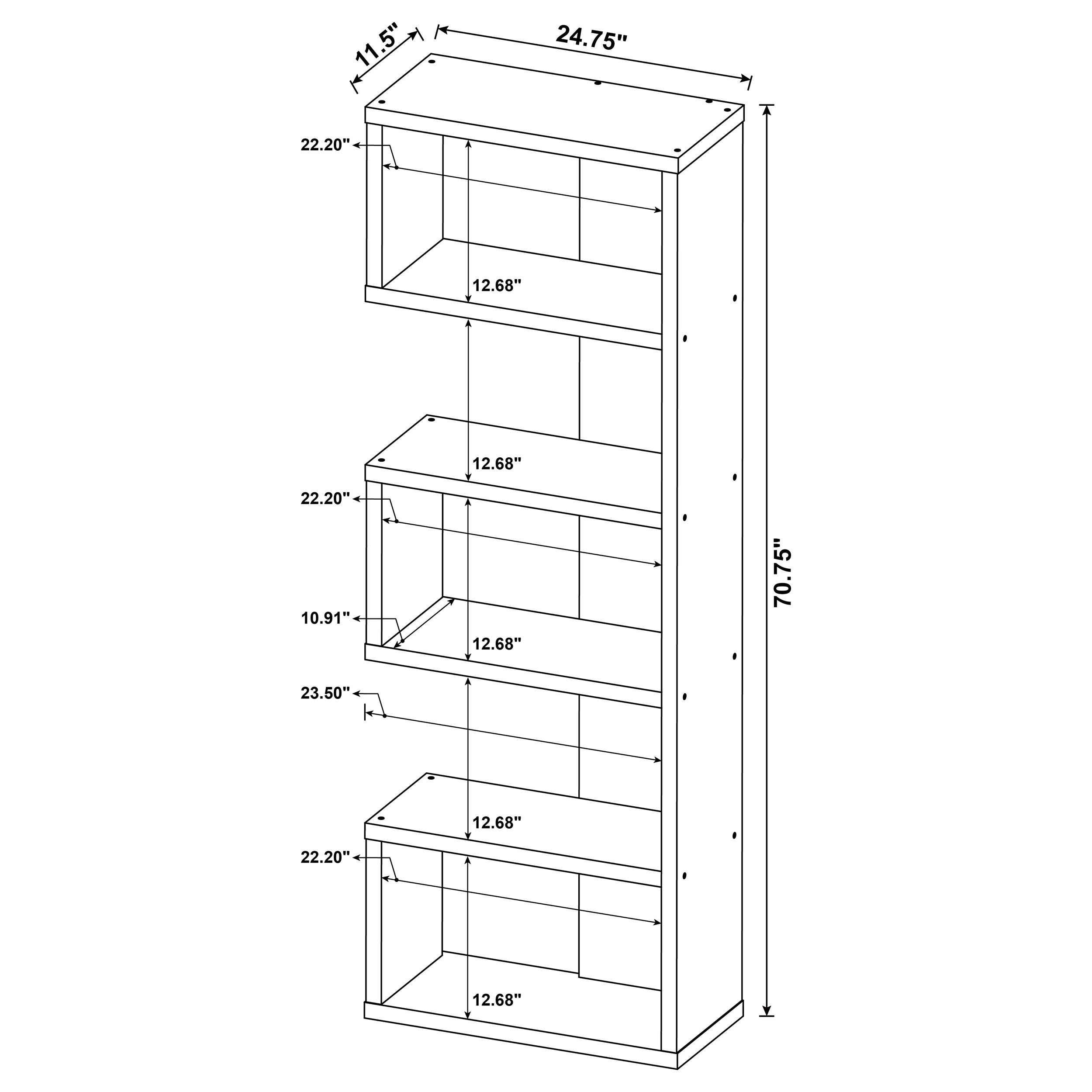 Joey 5-tier Bookcase Salvaged Cabin