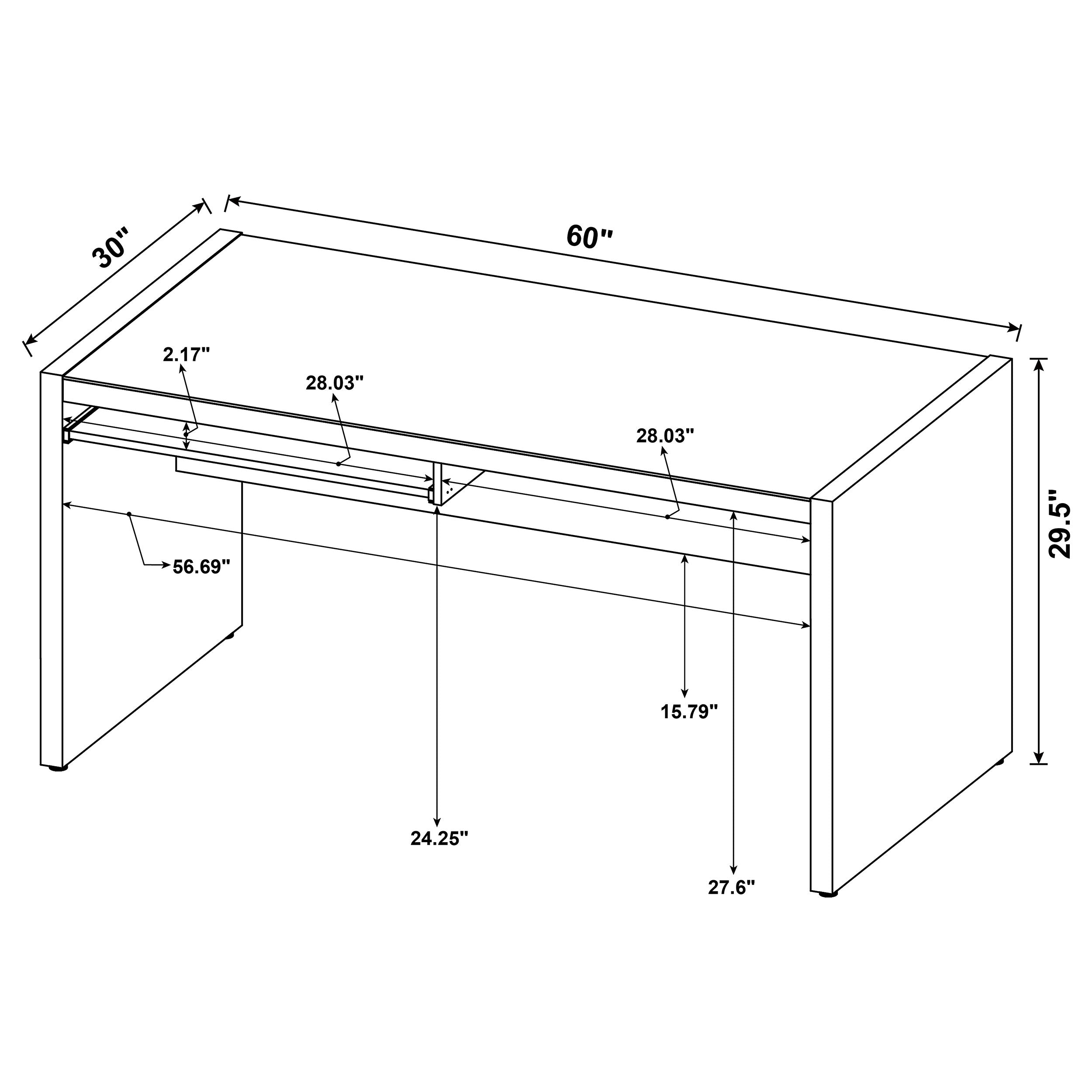 Skeena Computer Desk with Keyboard Drawer Cappuccino