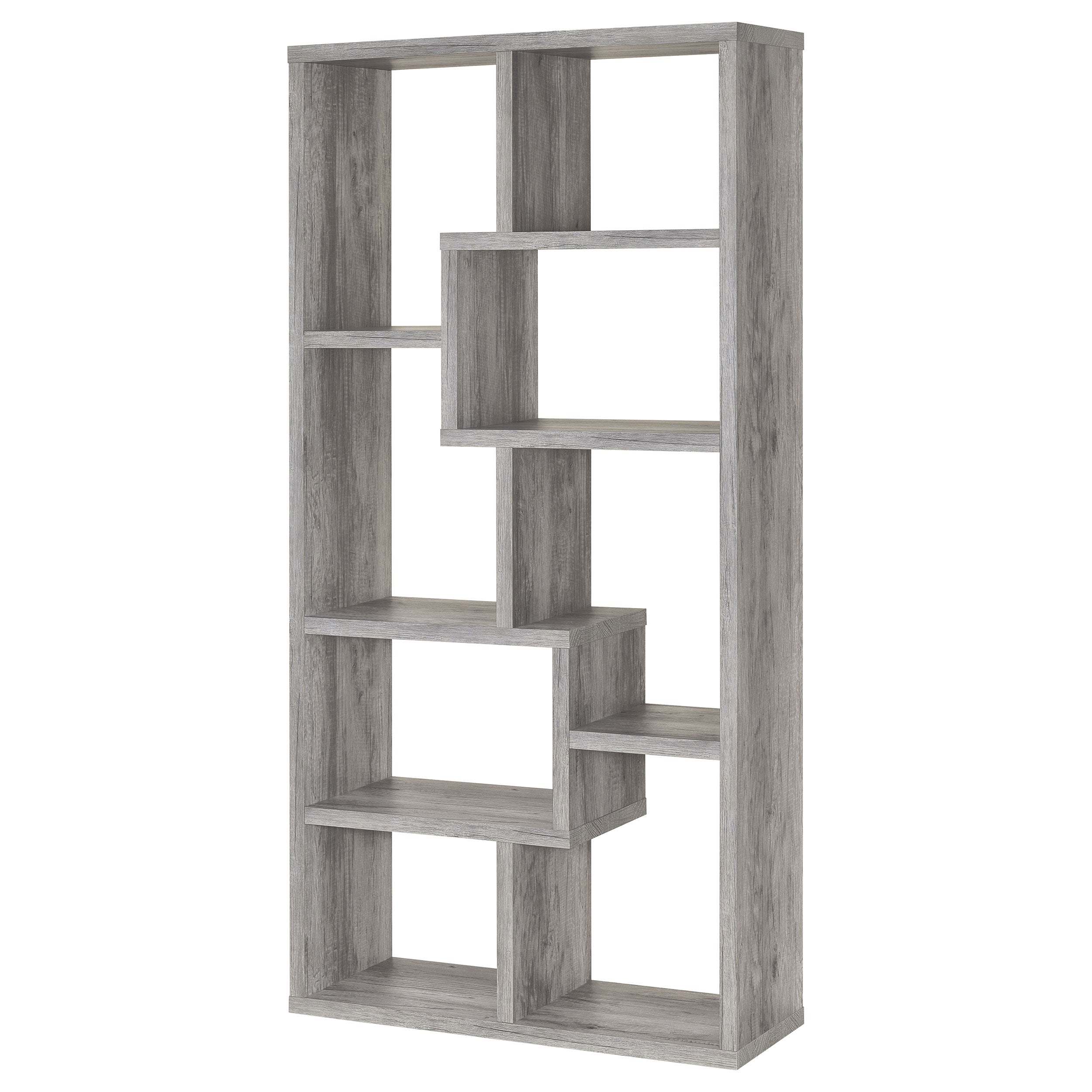 Theo 10-shelf Bookcase Grey Driftwood