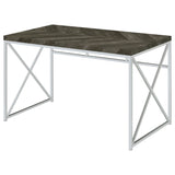 Grimma Writing Desk Rustic Grey Herringbone