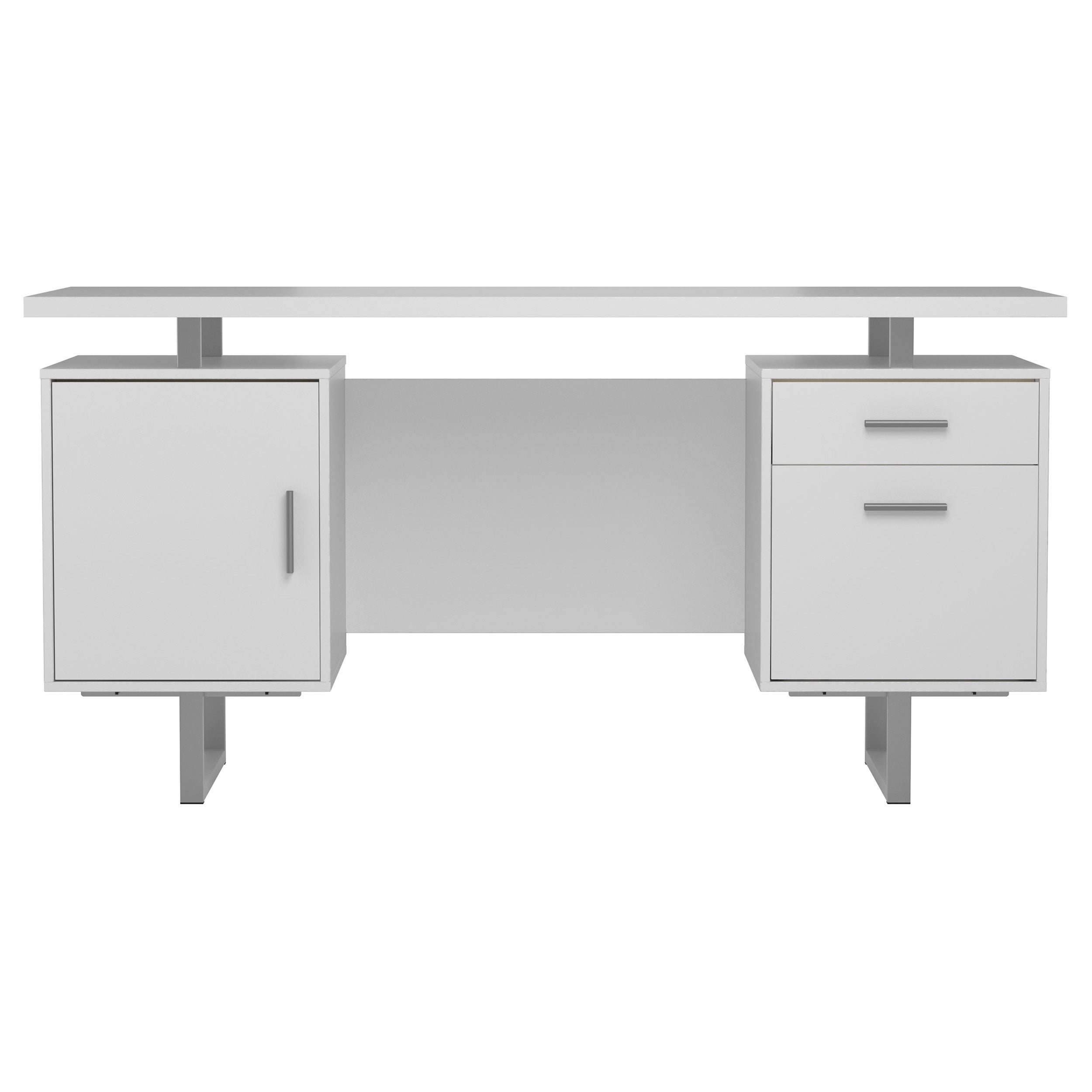 Lawtey Floating Top Office Desk White Gloss