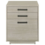 Loomis 3-drawer Square File Cabinet Whitewashed Grey