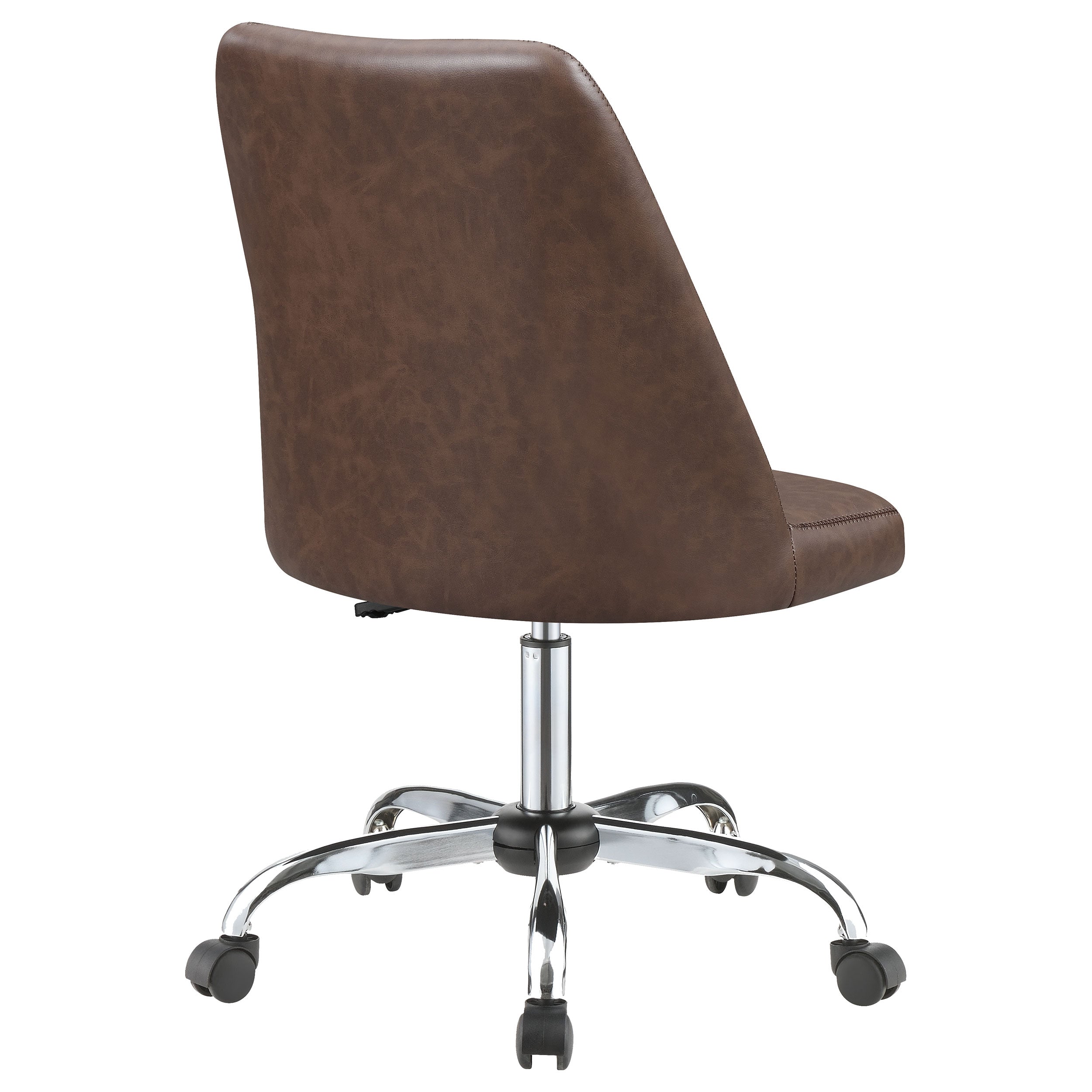 Althea Upholstered Tufted Back Office Chair Brown and Chrome