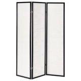 Felice 3-panel French Script Print Folding Screen Espresso