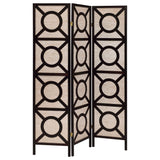 Vulcan 3-panel Geometric Folding Screen Tan and Cappuccino