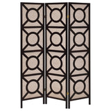 Vulcan 3-panel Geometric Folding Screen Tan and Cappuccino