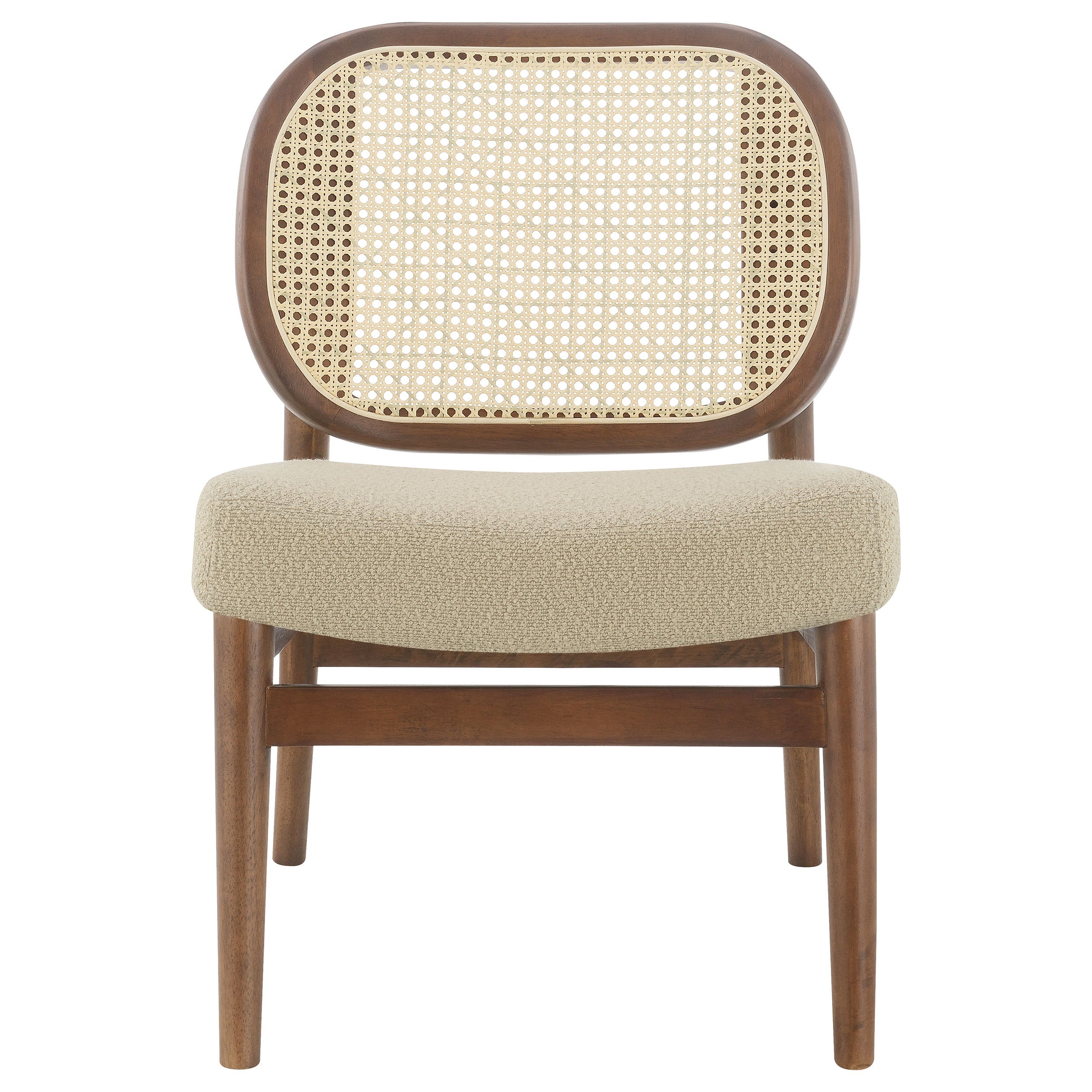 Rayo Rattan Cane Back Accent Chair with Padded Seat Black